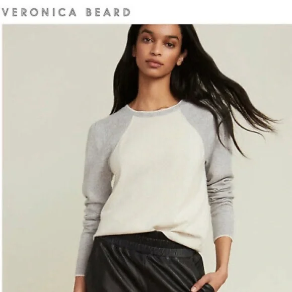 NWOT VERONICA BEARD 100% cashmere ALBERTINA Grey Sweater Jumper - Picture 1 of 5